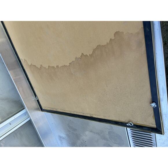 80s DECO GOLD MIRROR - 30"x30" Has water Damage On Back - Picture 6 of 7